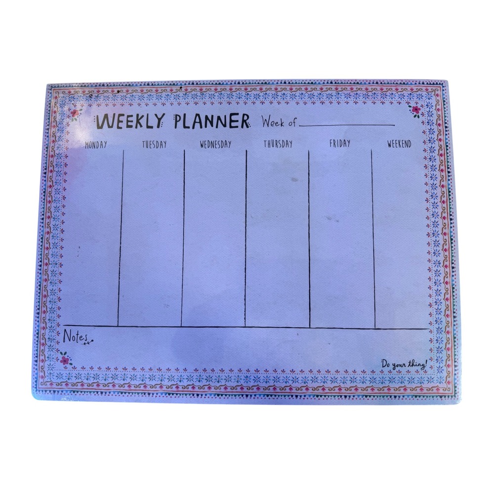 Natural Life Weekly Planner Notepad OS Multicolor New Floral Boho Office Pad